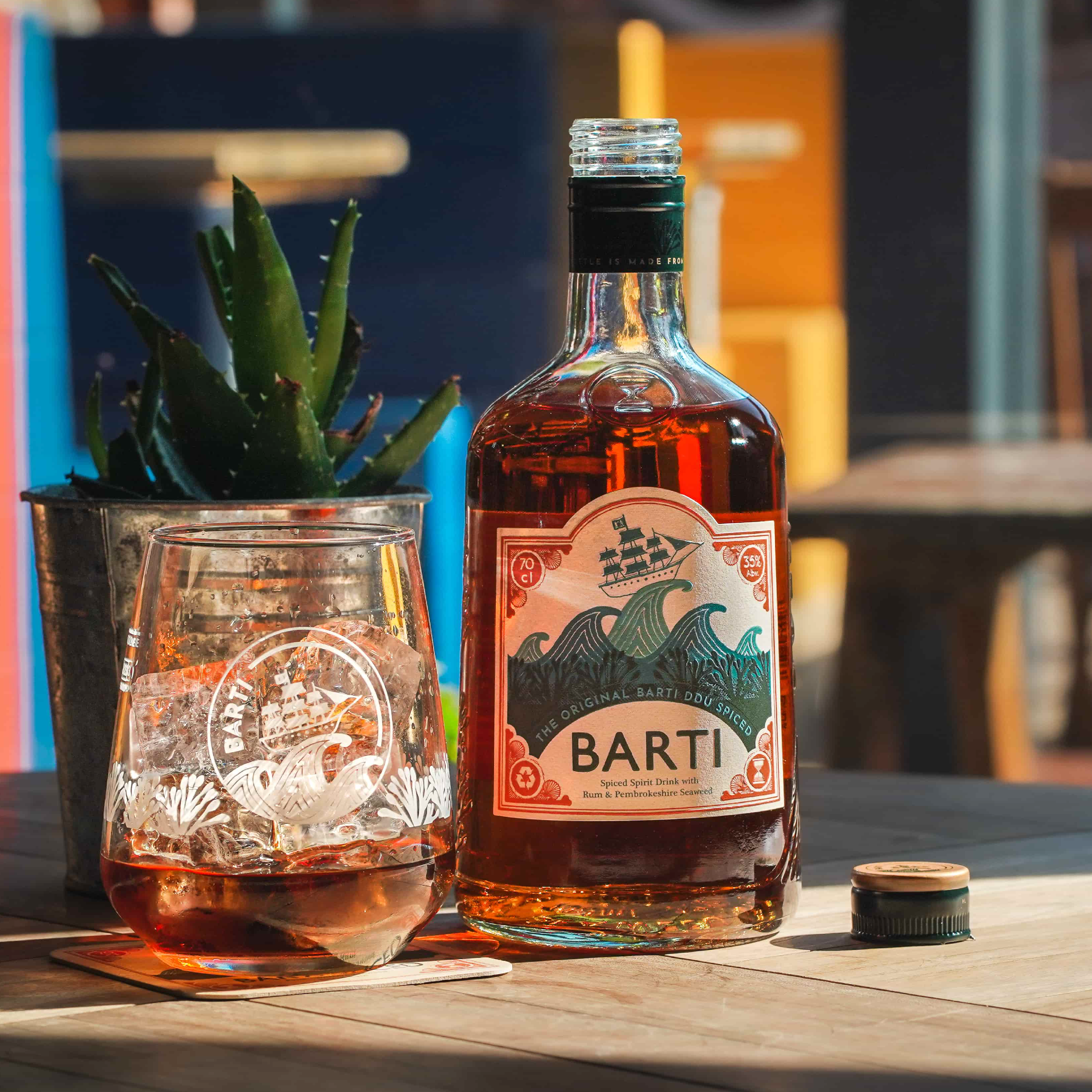 Best Spiced Rum with Barti Rum Glass filled with Spiced Rum and ice