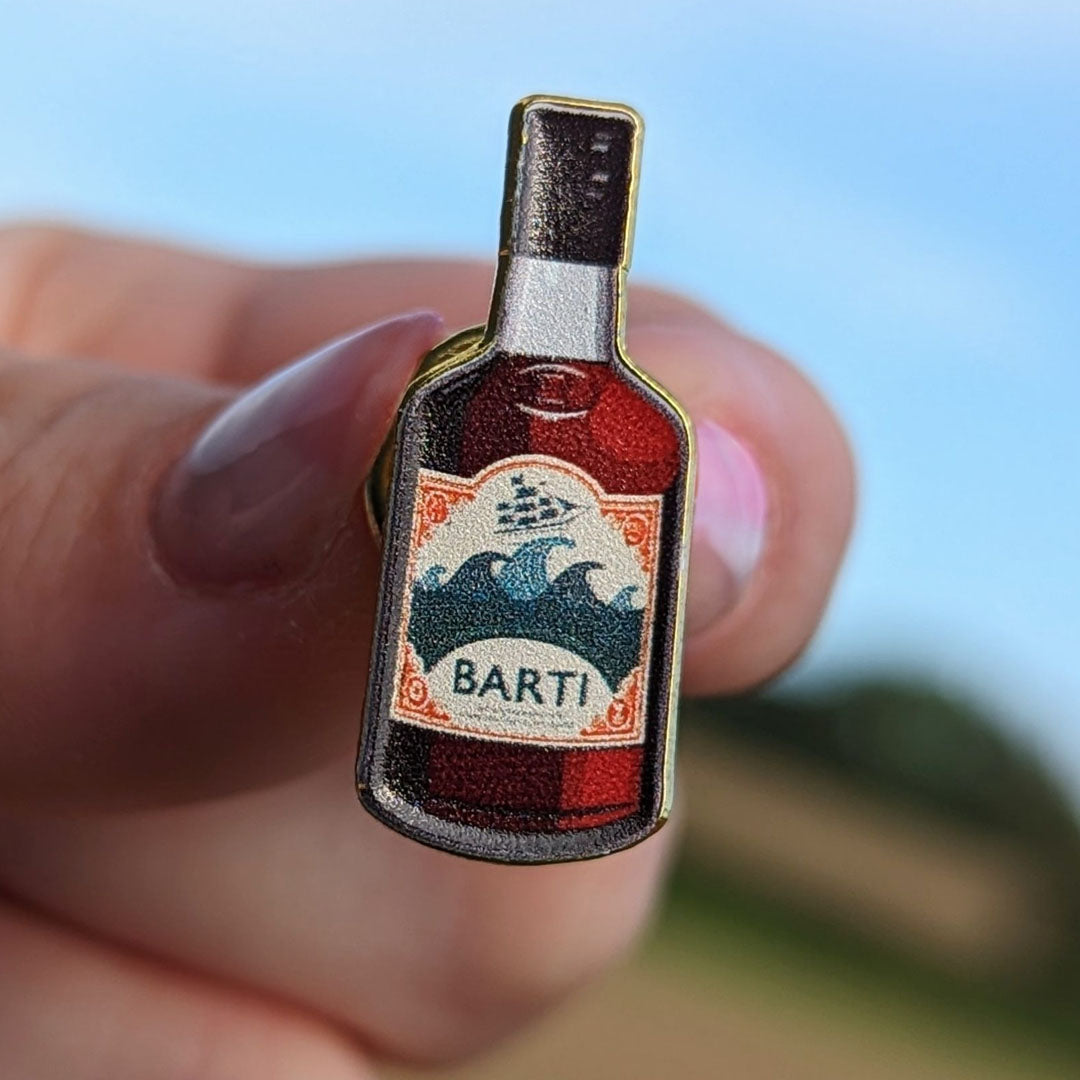 Barti Spiced Rum Bottle Pin Badge