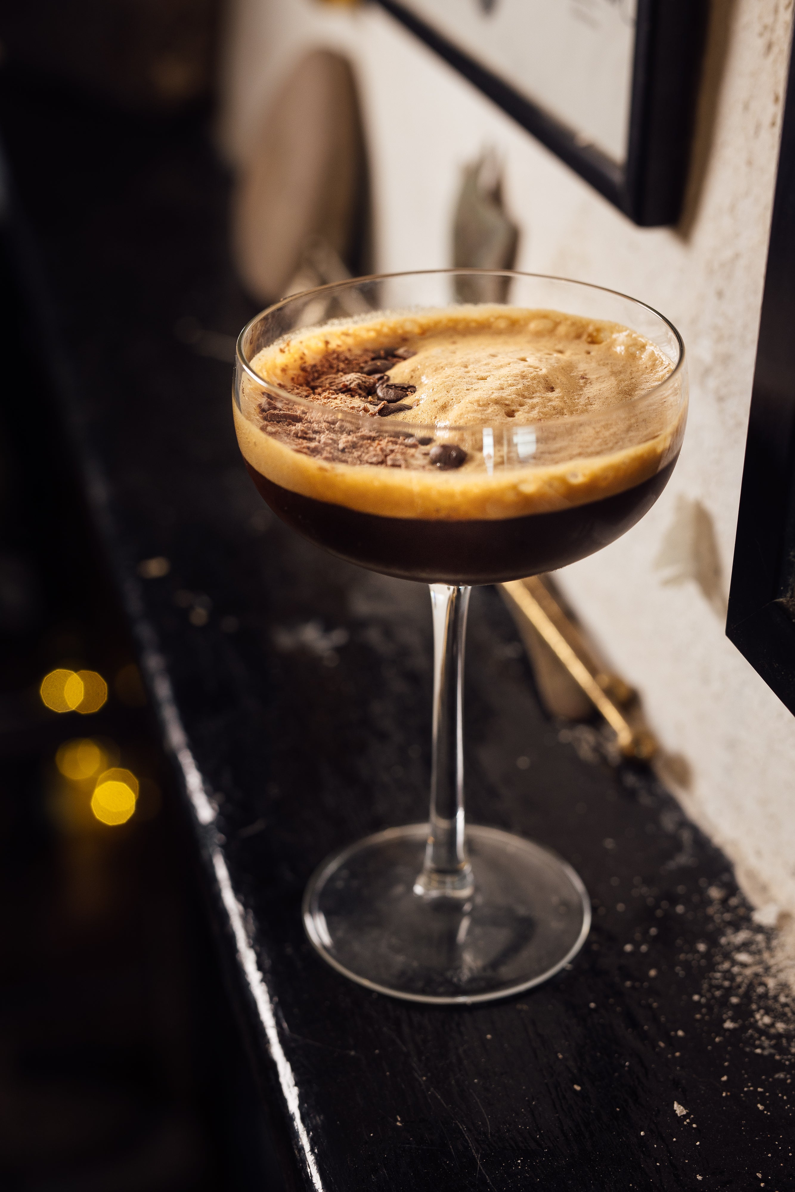 Rum Espresso Martini made with Best Spiced Rum and Cream Liqueur cocktail duo set