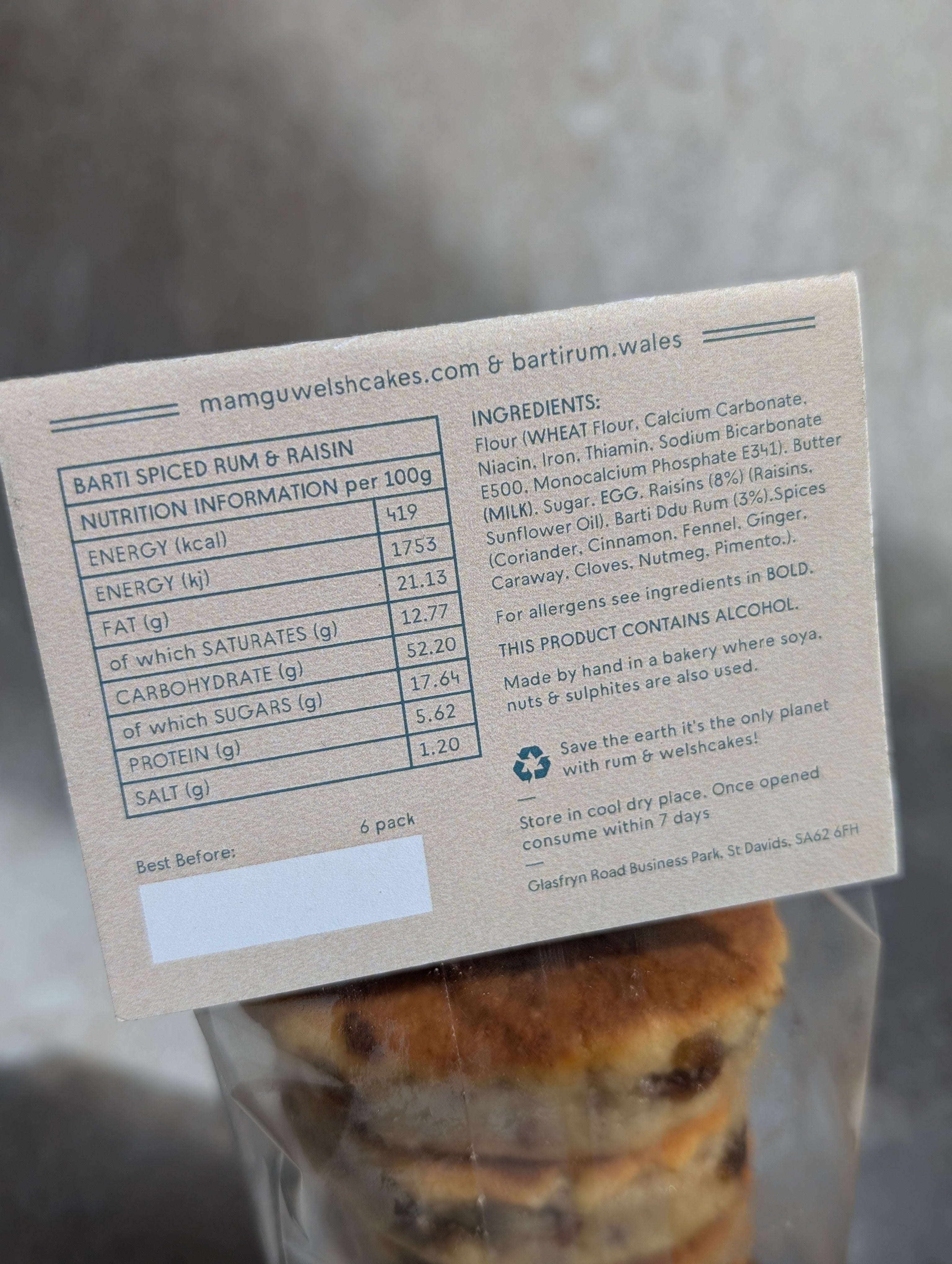 Welshcake label